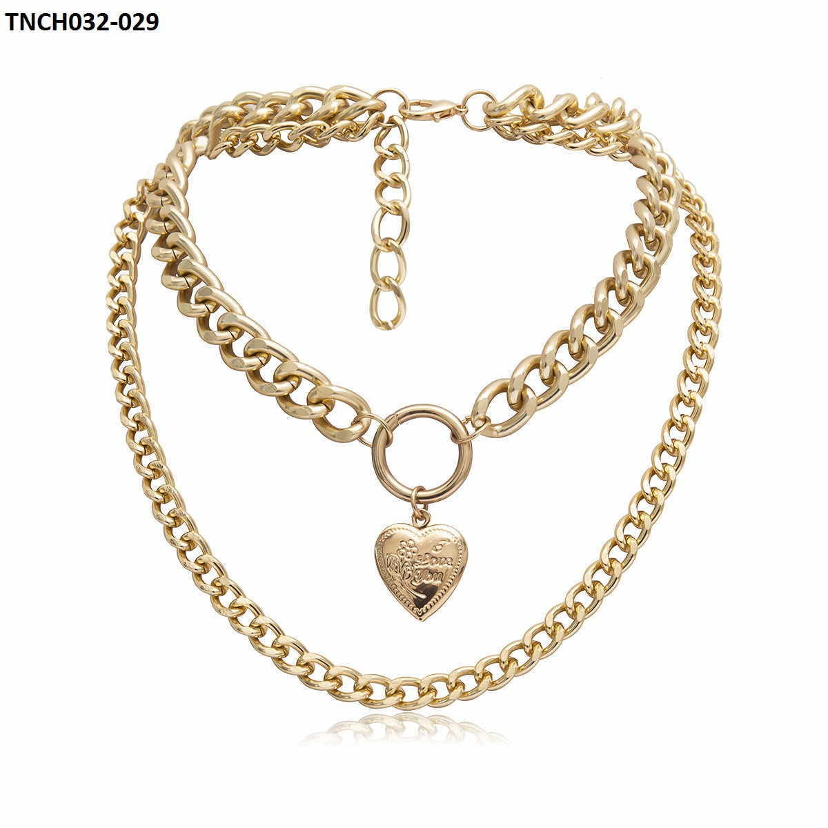 TNCH032 LLL 2 Layer Heart Neckl - TNCH