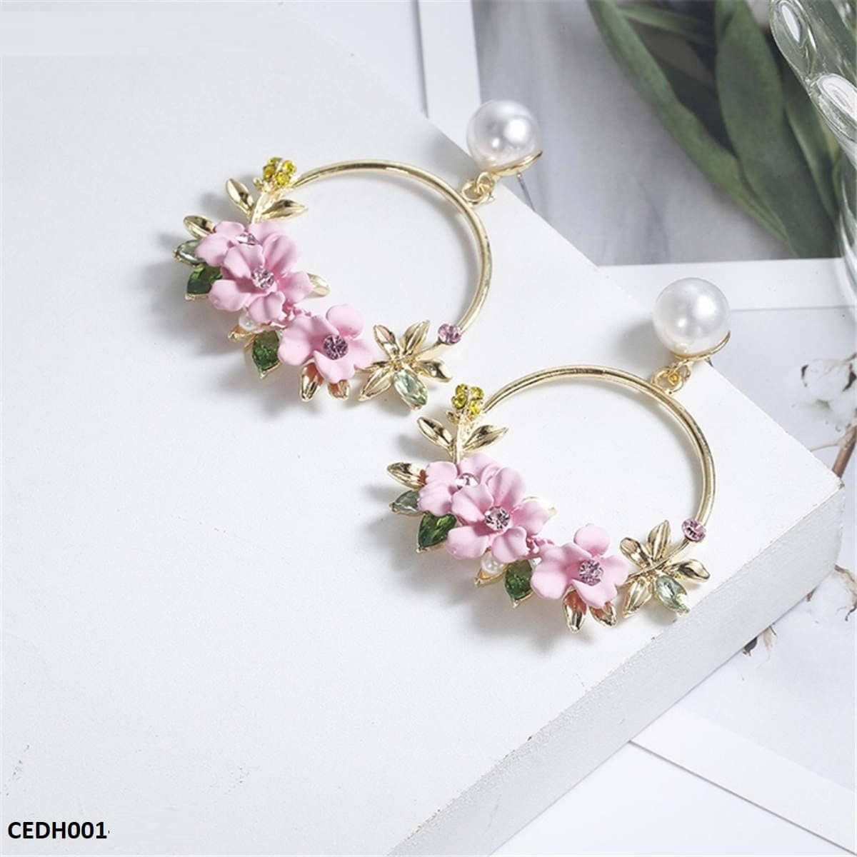 CEDH001 JMN Earrings Flower - CEDH