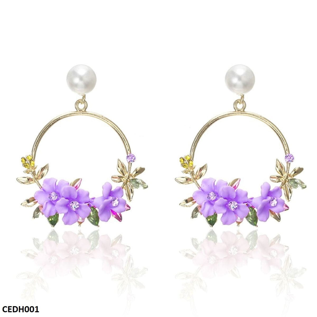 CEDH001 JMN Earrings Flower - CEDH