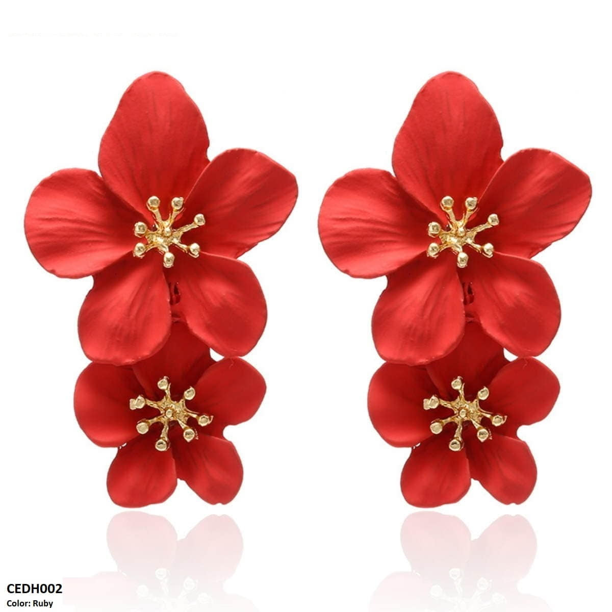 CEDH002 JMN Flower Drop Earrings - CEDH