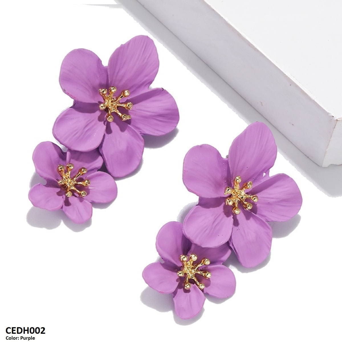 CEDH002 JMN Flower Drop Earrings - CEDH