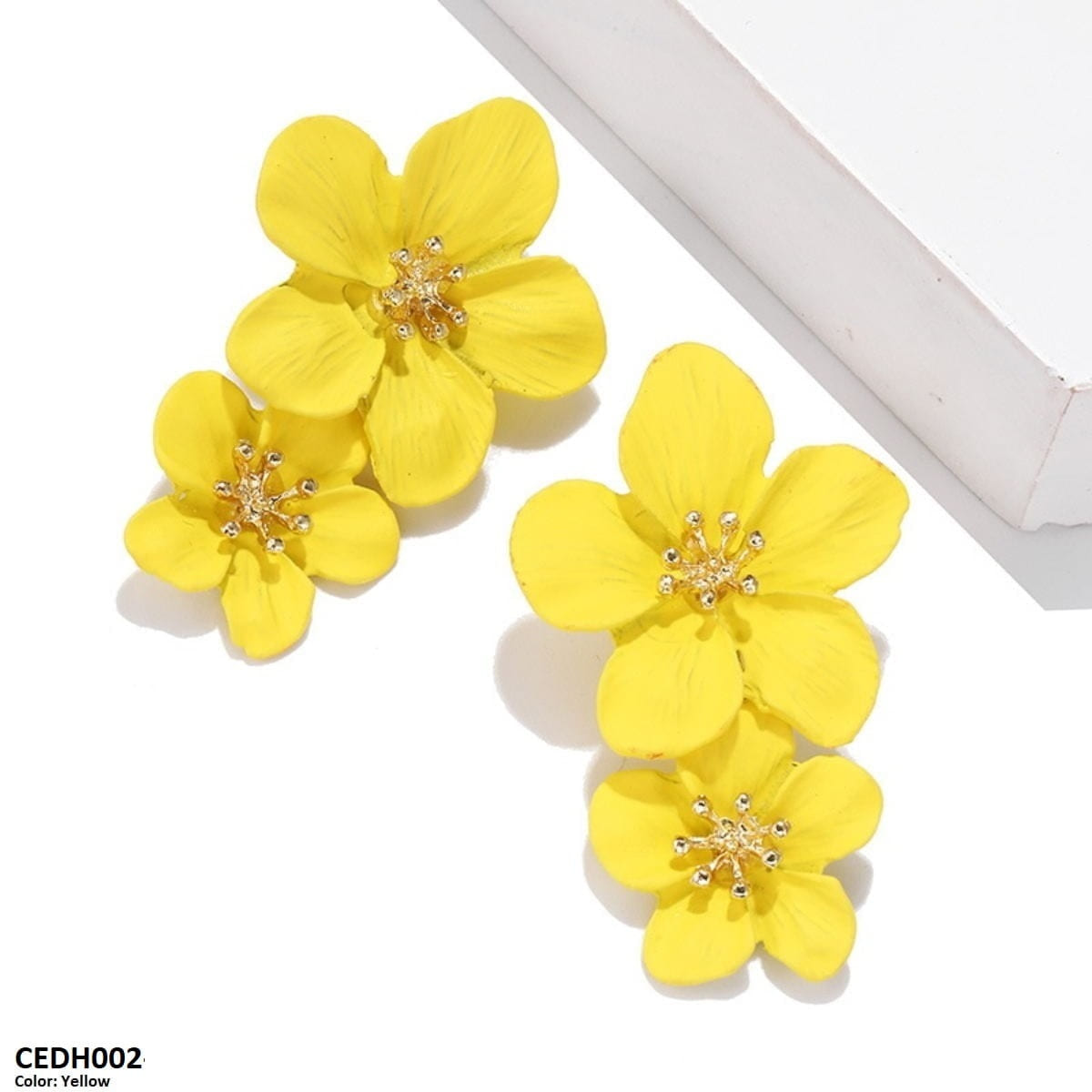 CEDH002 JMN Flower Drop Earrings - CEDH