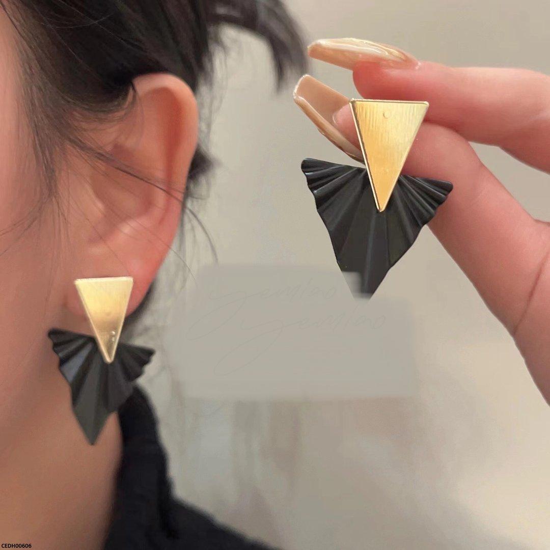 CEDH00606 BTO Double Triangle Drop Earrings - CEDH