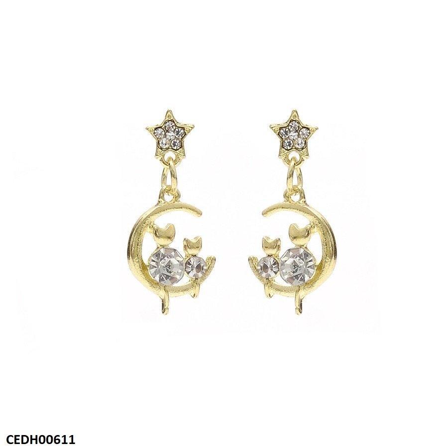 CEDH00611 JMN Star/Moon Drop Earrings - CEDH