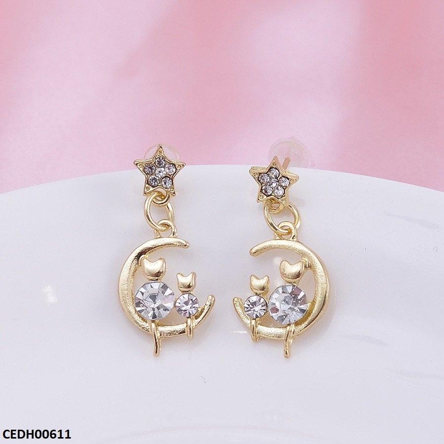 CEDH00611 JMN Star/Moon Drop Earrings - CEDH