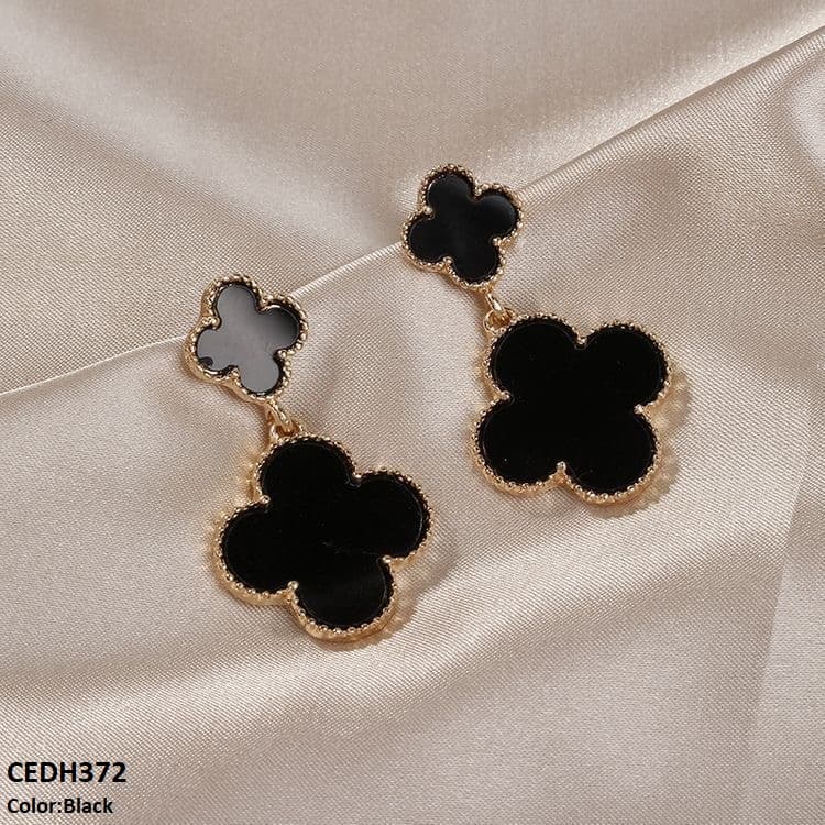 CEDH372 LSH Painted Clover Drop Earrings Pair - CEDH