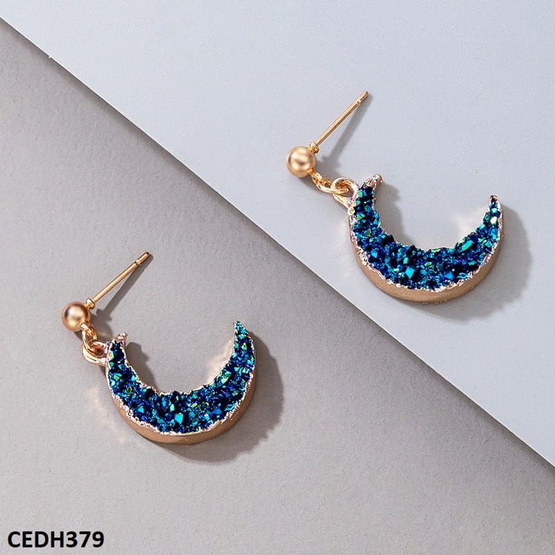 CEDH379 YYE Shinning Moon Drop Earrings Pair - CEDH