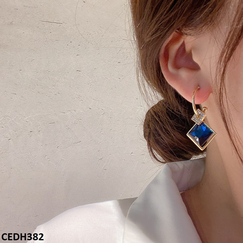 CEDH382 SYB Rhombus Drop Earrings Pair - CEDH