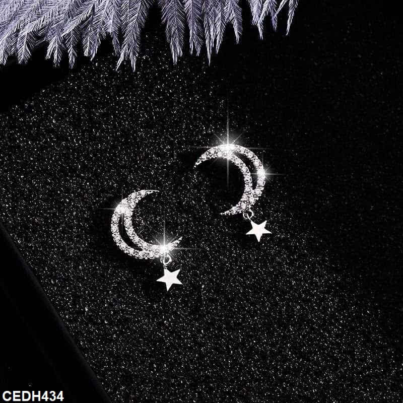 CEDH434 SIQ Moon-Star Ear Drop Pair - CEDH