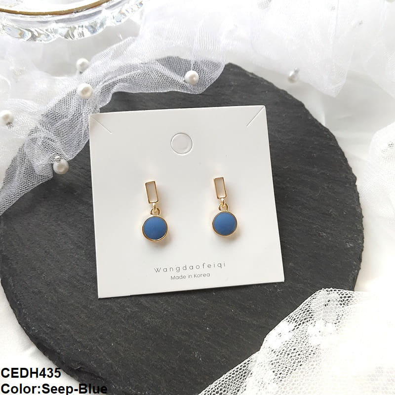 CEDH435 SIQ Painted Circle Ear Drop Pair - CEDH