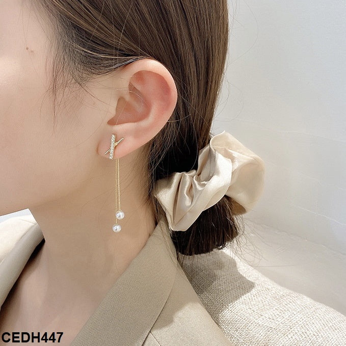 CEDH447 YYZ X-Pearl Ear Drop Pair - CEDH