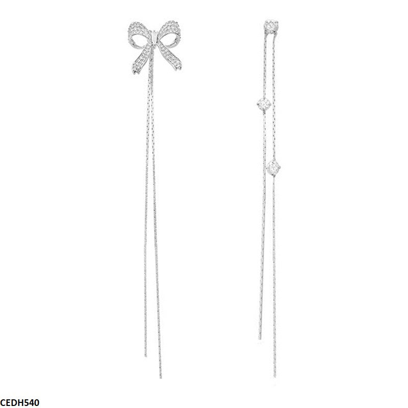 CEDH540 DDJ Bow Chain Drop  Earrings  - CEDH