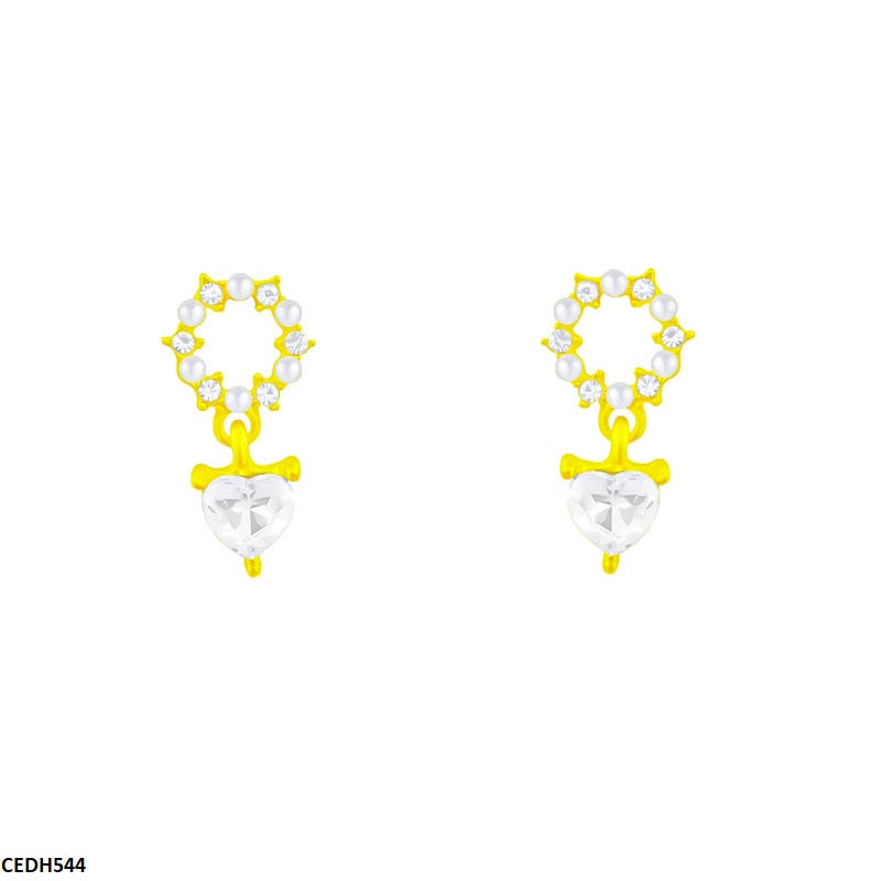 CEDH544 DDJ Heart Drop  Earrings  - CEDH