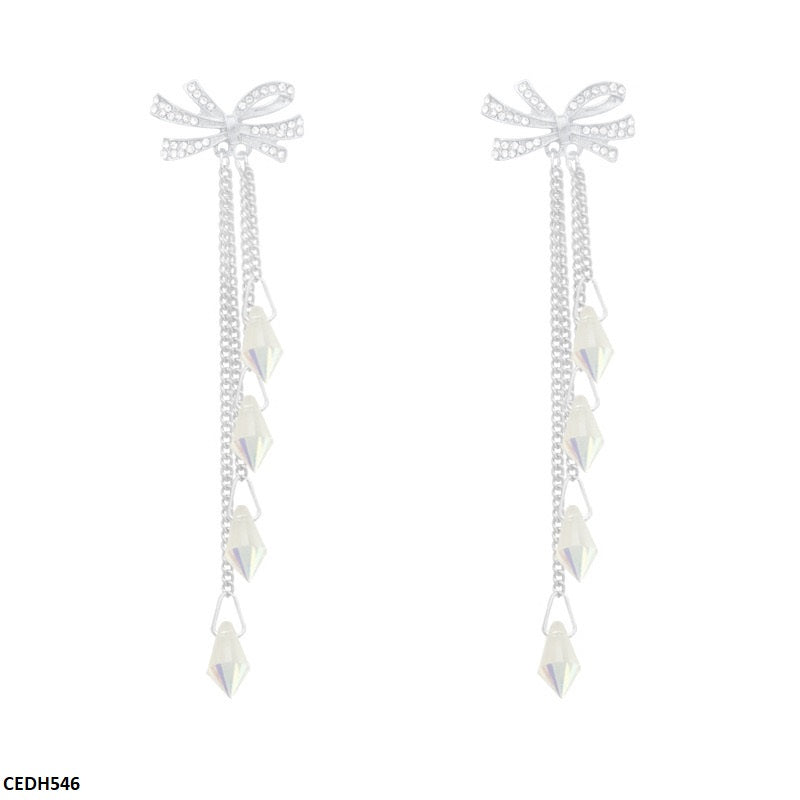 CEDH546 DDJ Bow/Tear Drop  Earrings  - CEDH