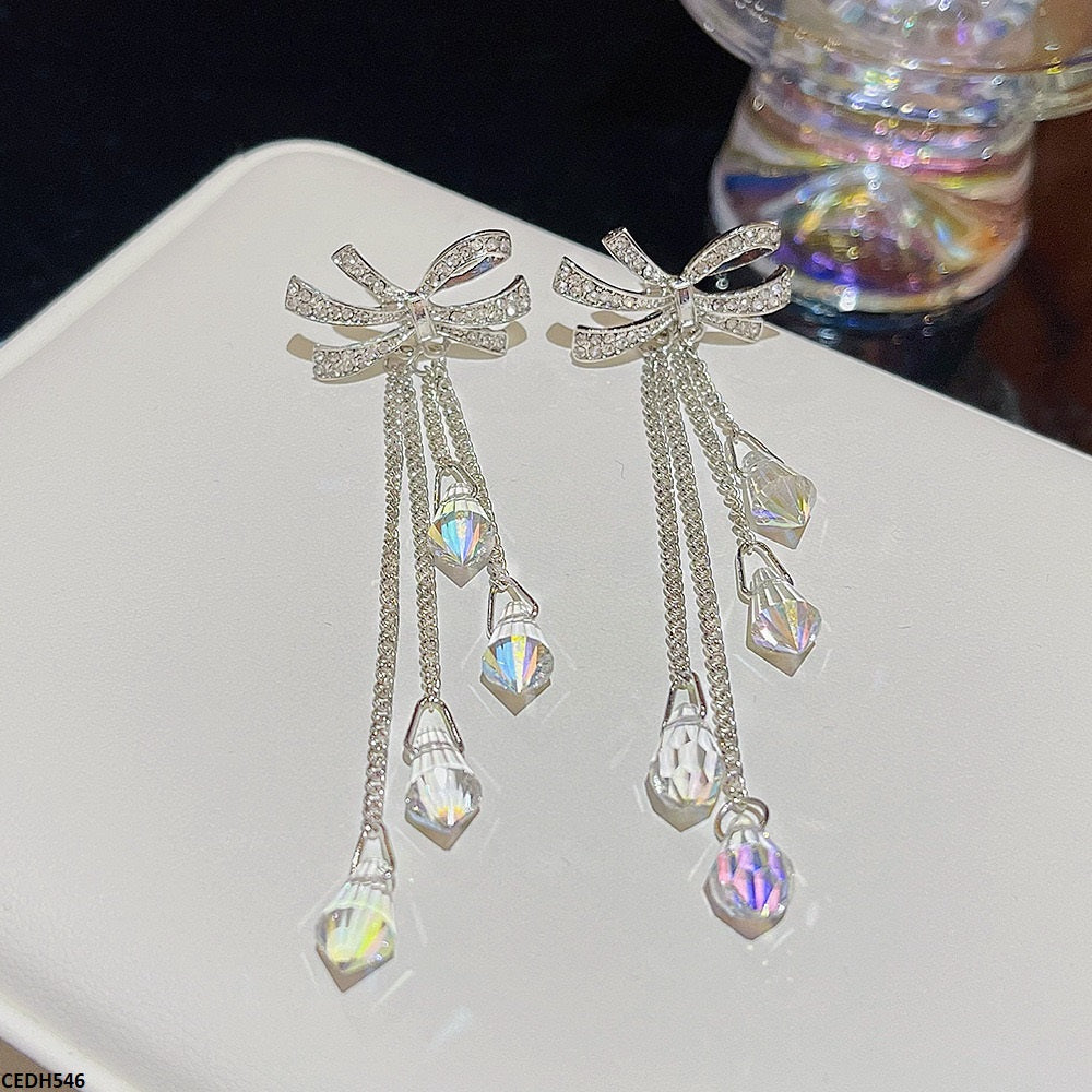 CEDH546 DDJ Bow/Tear Drop  Earrings  - CEDH