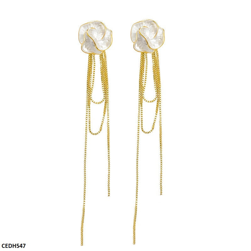 CEDH547 DDJ Flower Chain Drop  Earrings  - CEDH