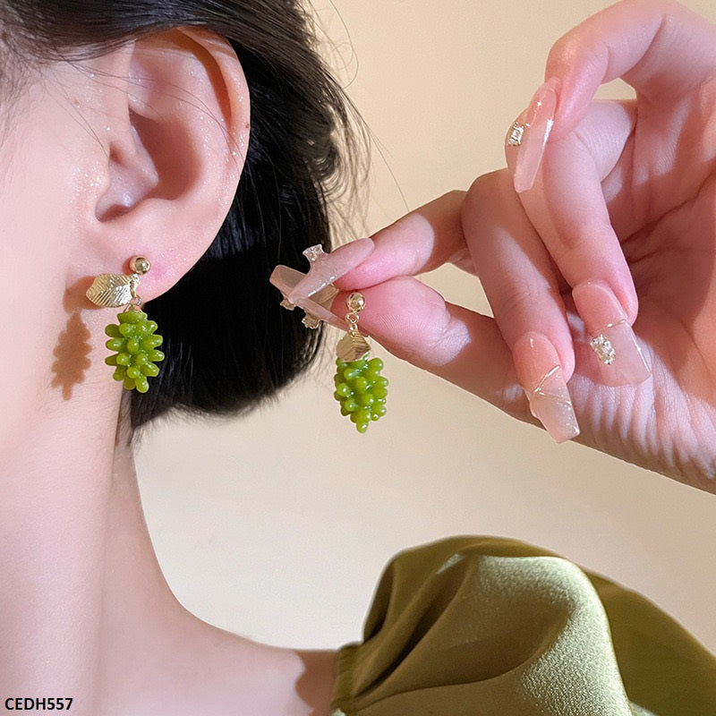 CEDH557 HJF Grapes Drop  Earrings  - CEDH