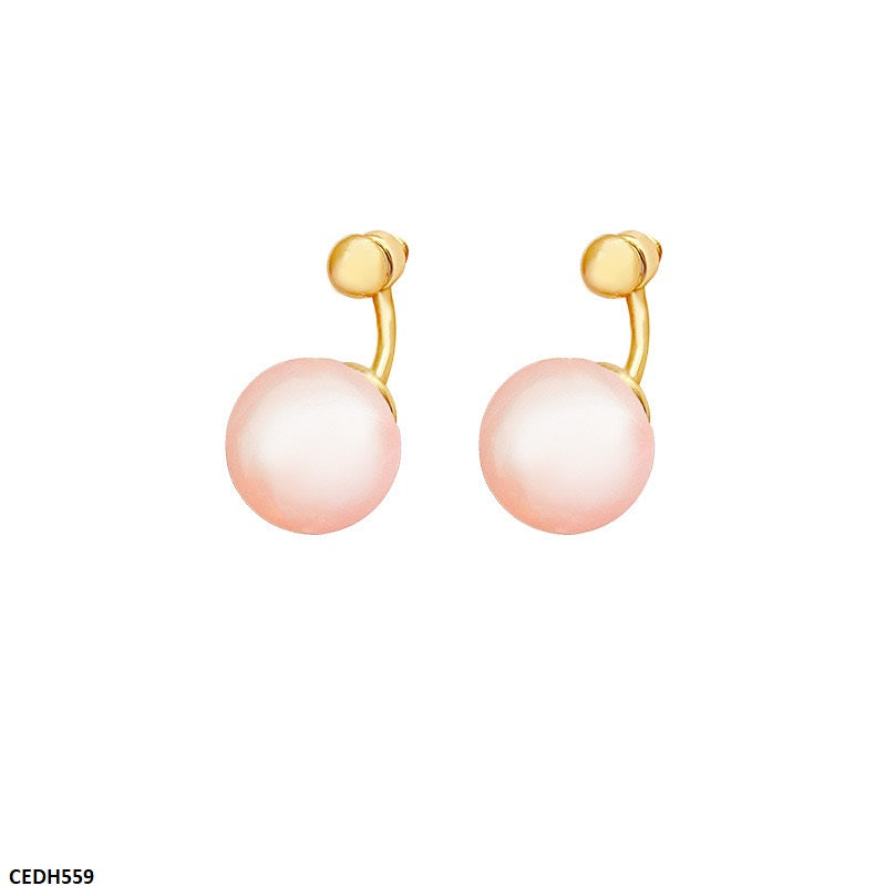 CEDH559 HJF Round Drop  Earrings  - CEDH