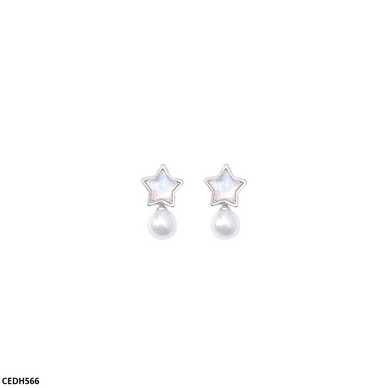 CEDH566 HJF Star/Pearl Drop Earrings  - CEDH