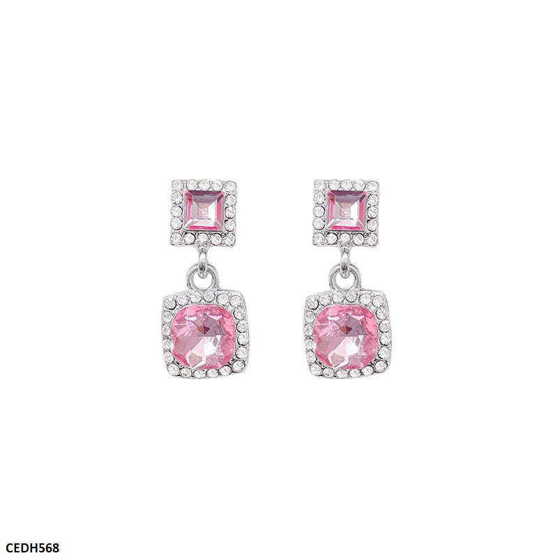 CEDH568 HJF Square Drop Earrings  - CEDH