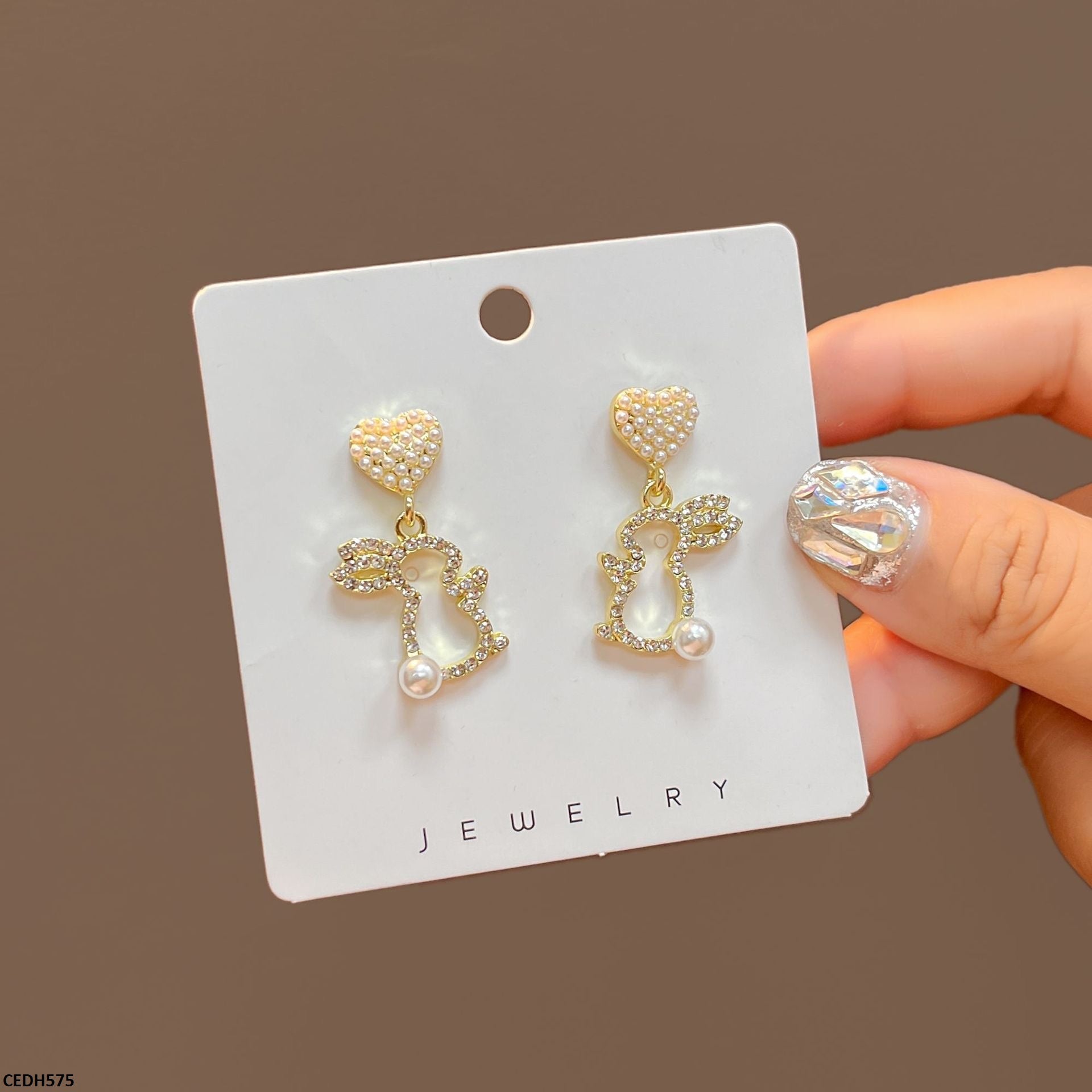 CEDH575 XST Heart/Rabbit Drop Earrings  - CEDH