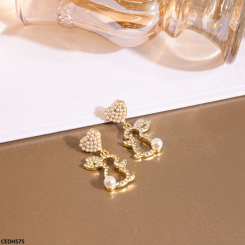 CEDH575 XST Heart/Rabbit Drop Earrings  - CEDH