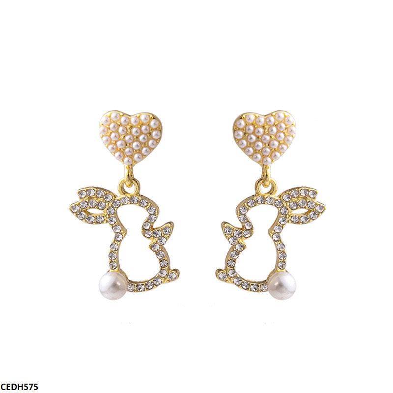 CEDH575 XST Heart/Rabbit Drop Earrings  - CEDH