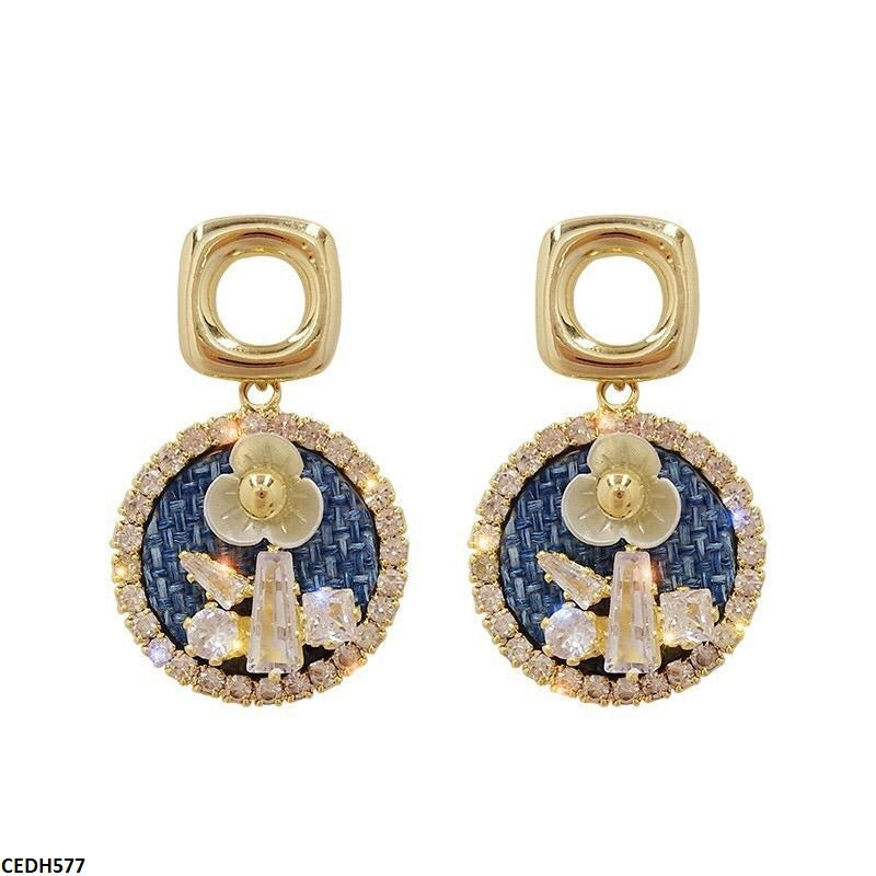 CEDH577 ZCD Square/Round Drop Earrings  - CEDH