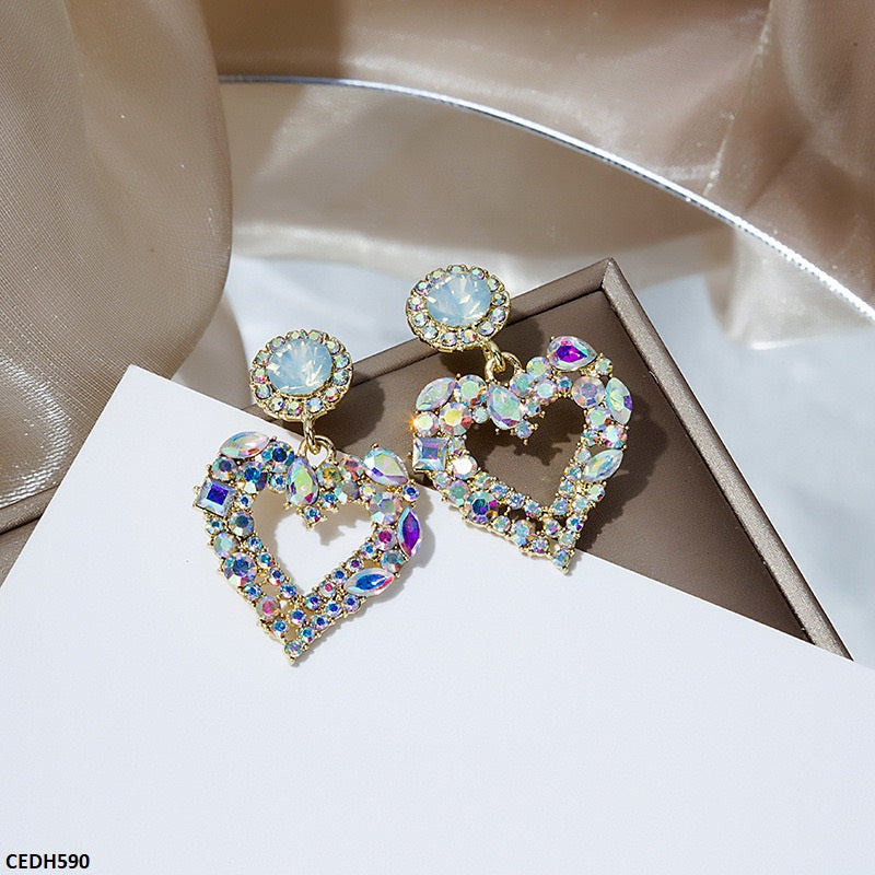 CEDH590 SIQ Heart Drop Earrings - CEDH