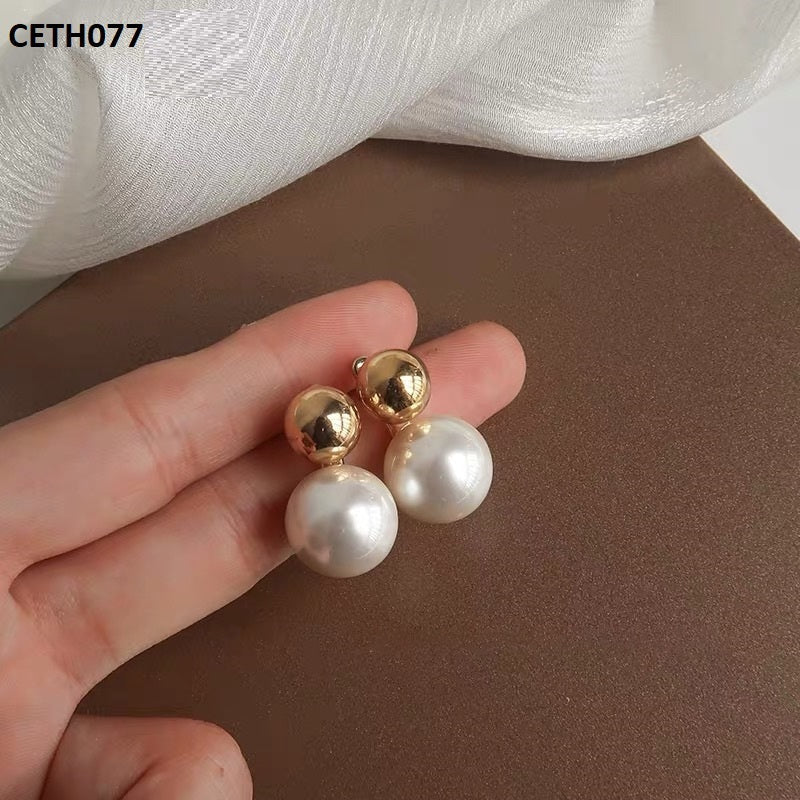 CETH077 ZCD Pearl Ear Tops Pair - CETH