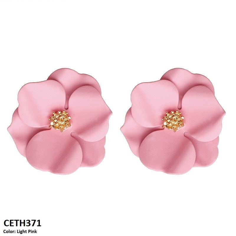 CETH371 LSH Painted Flower Stud Tops Pair - CETH