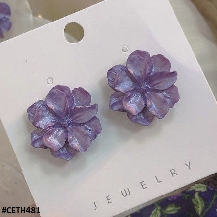 CETH481 ZCD Flower Stud Ear Tops Pair - CETH