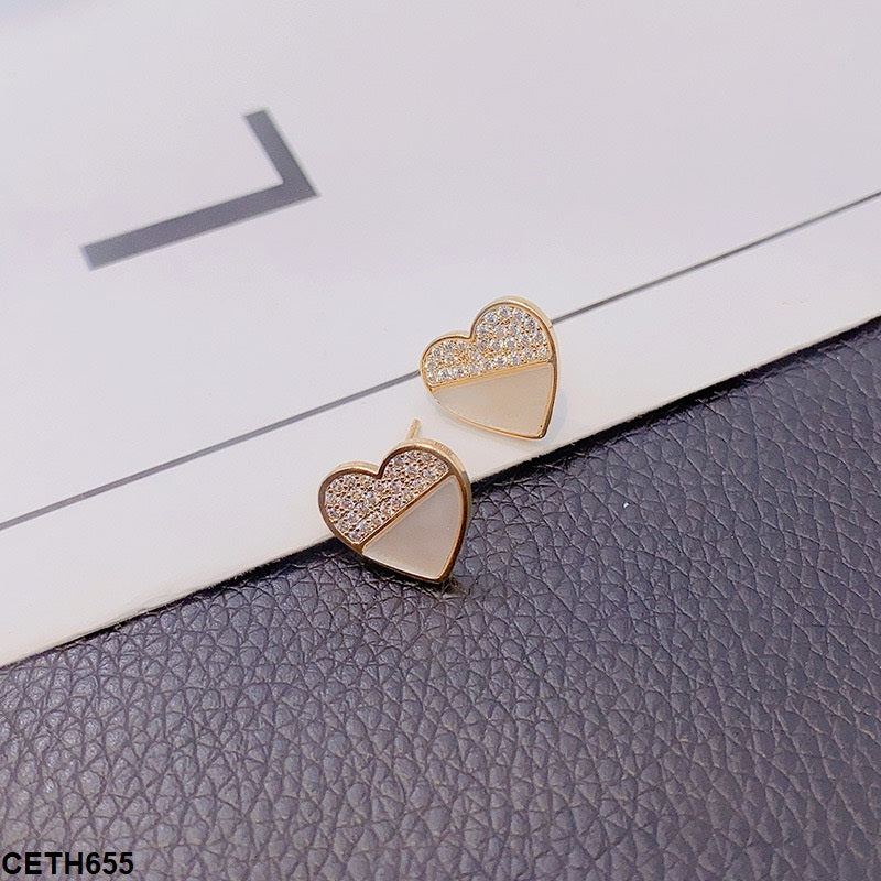 CETH655 YYZ Heart Ear Tops Pair - CETH