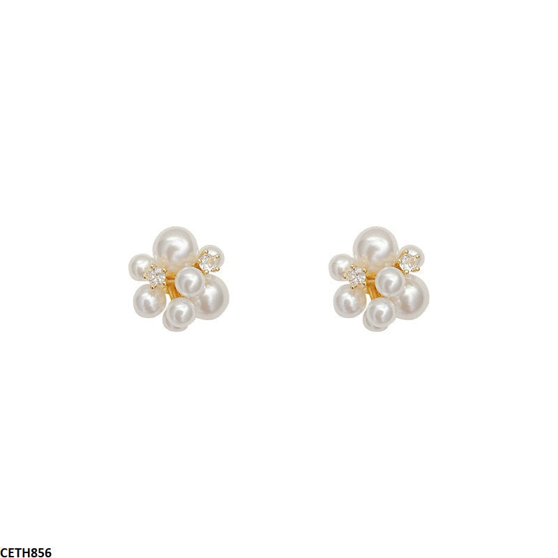 CETH856 HJF Round Pearl Tops  Pair - CETH