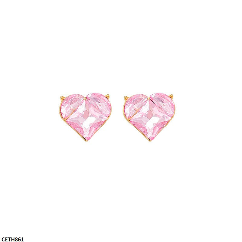 CETH861 HJF Pink Heart Tops  Pair - CETH