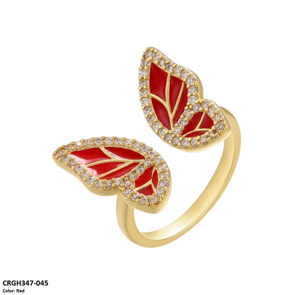 CRGH347 ZHK Butterfly Painted Ring Adjustable - CRGH