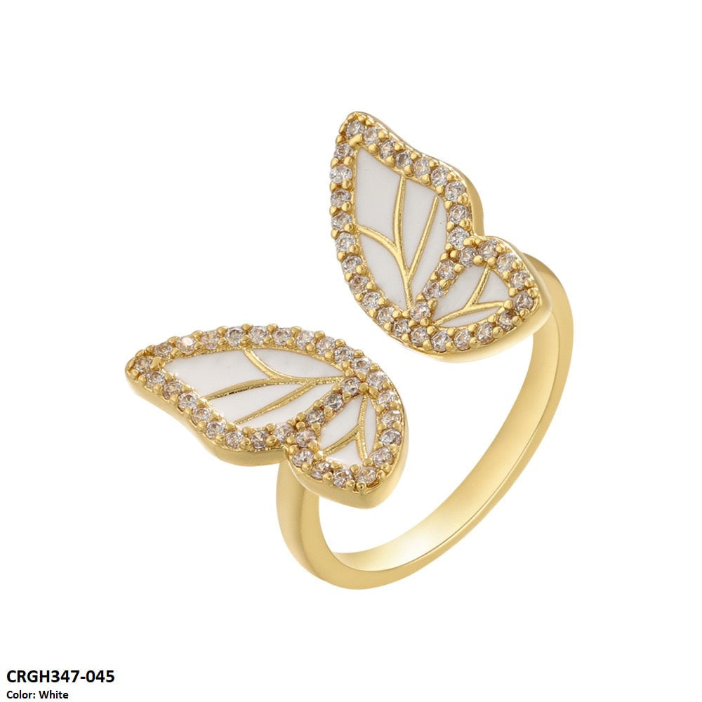 CRGH347 ZHK Butterfly Painted Ring Adjustable - CRGH