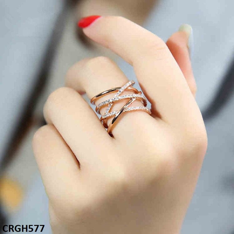 CRGH577 SZL Cross Layered Adjustable Ring - CRGH