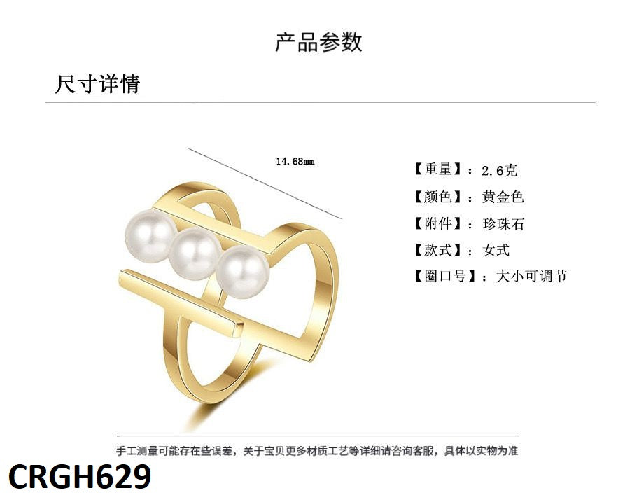 CRGH629 WXL Imp Pearl Ring Adjustable - CRGH