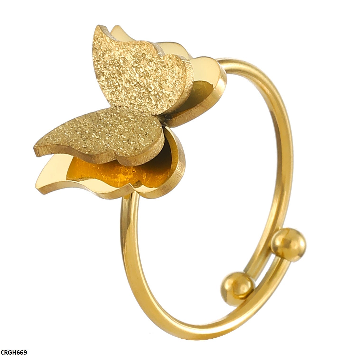 CRGH669 QWN Double Butterfly Ring Adjustable - CRGH