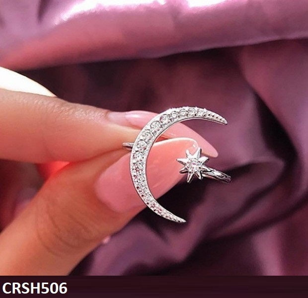 CRSH506 ZFQ Moon-Star Adjustable Ring - TRSH