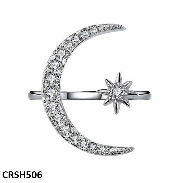 CRSH506 ZFQ Moon-Star Adjustable Ring - TRSH