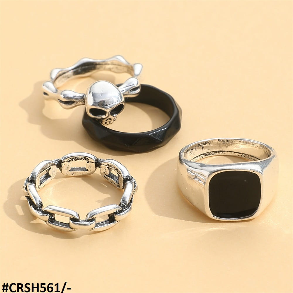 CRSH561 YPG Square 4 Midi Rings - CRSH