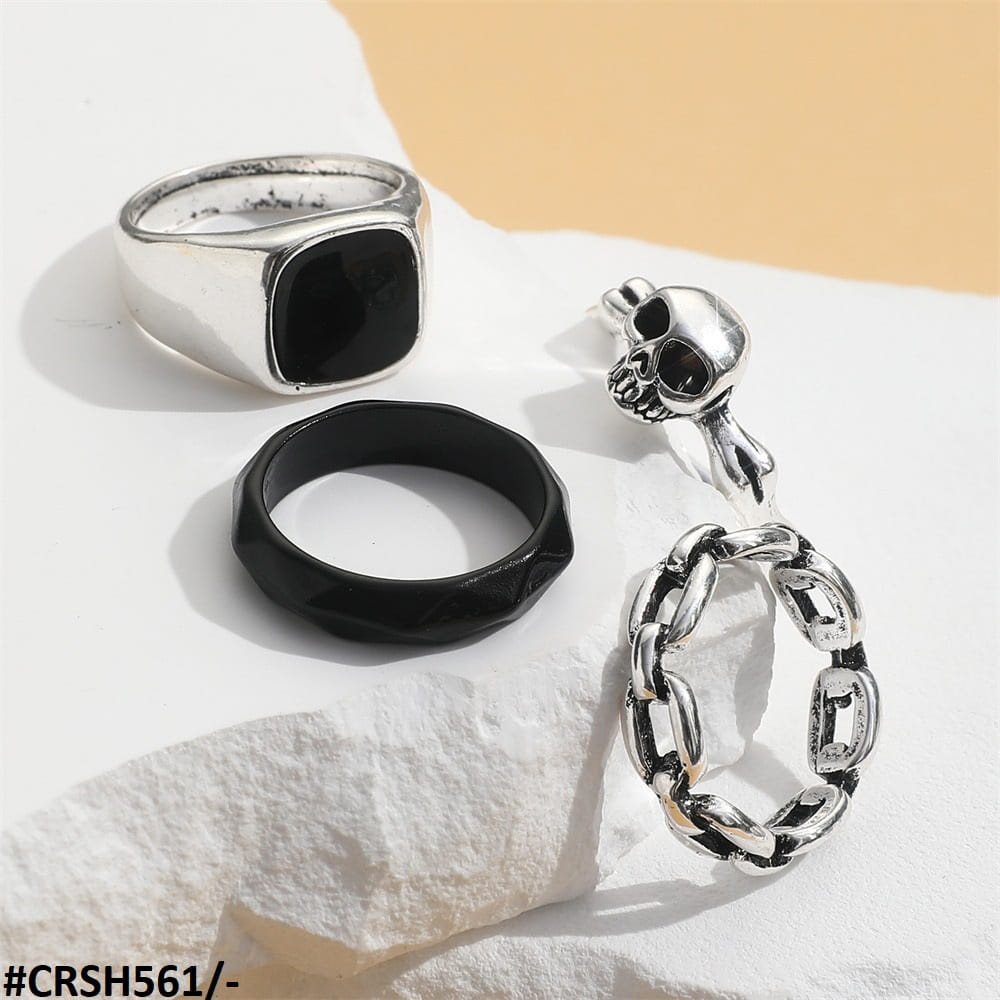 CRSH561 YPG Square 4 Midi Rings - CRSH