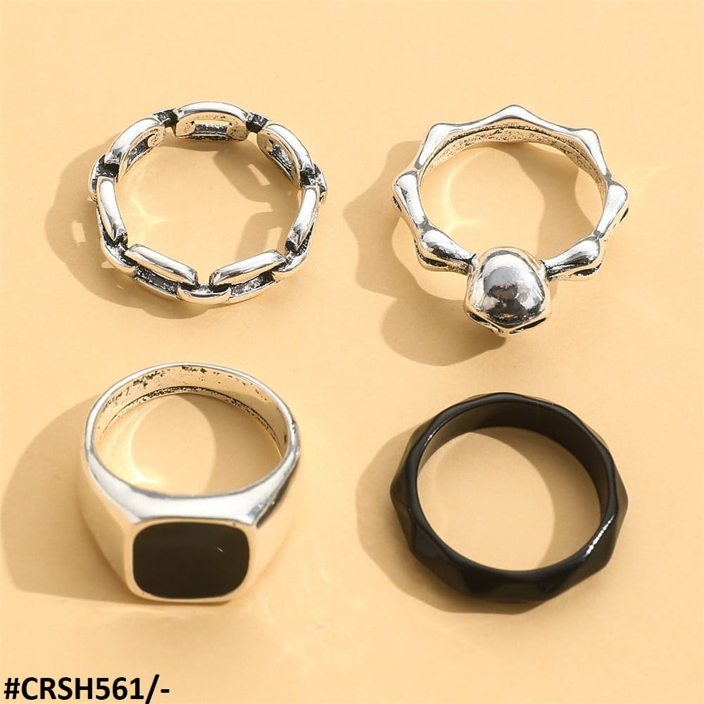 CRSH561 YPG Square 4 Midi Rings - CRSH