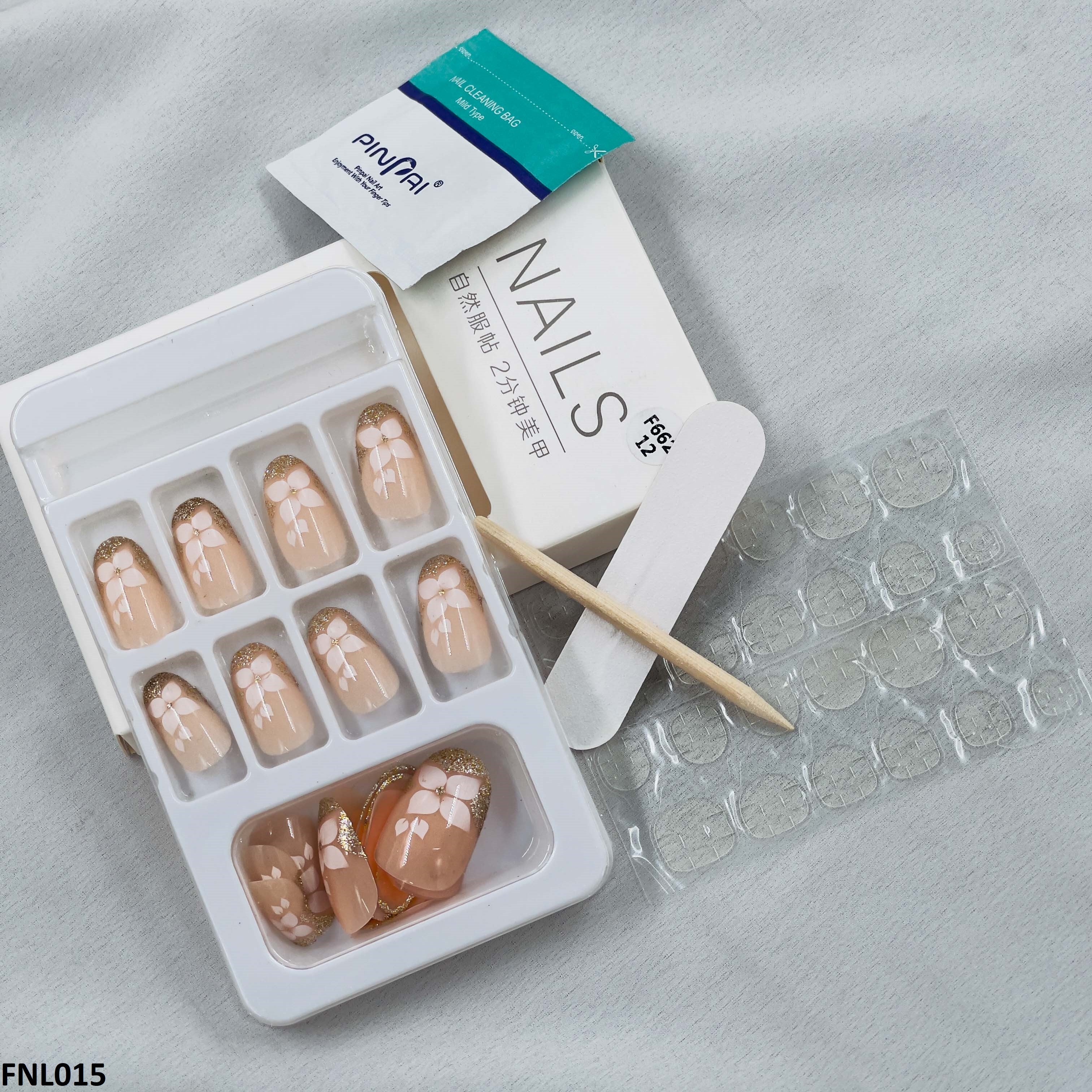 FNL015 PNA Squoval Short Fake Nail Set 24Pcs - FNL