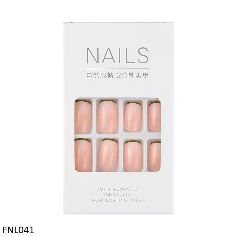 FNL041 PNA Squoval Fake Nail Set 24Pcs - FNL