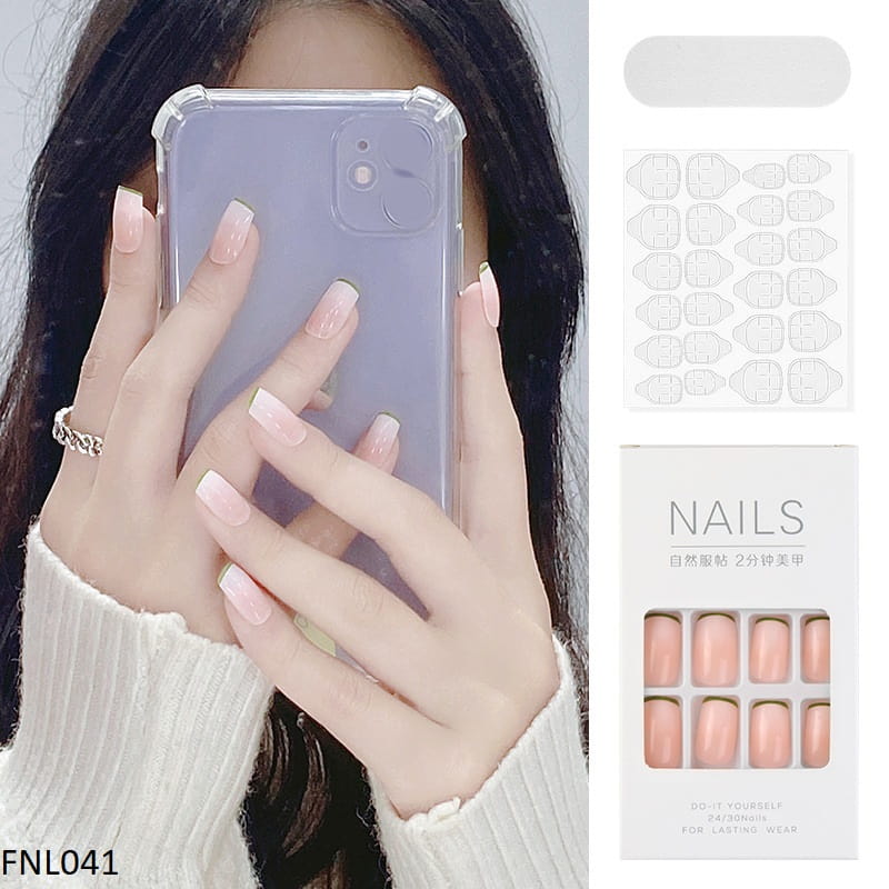 FNL041 PNA Squoval Fake Nail Set 24Pcs - FNL