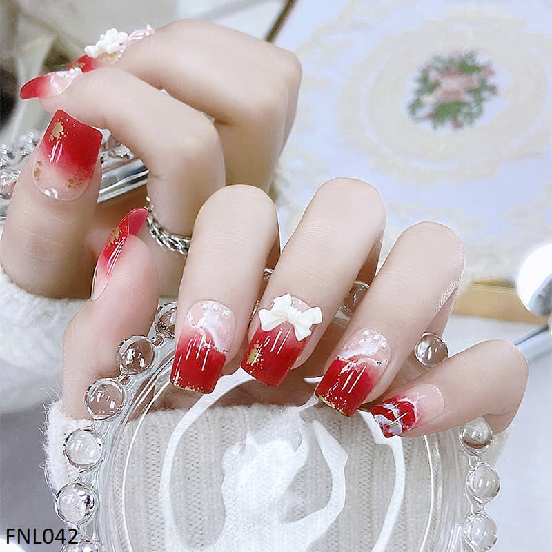 FNL042 PNA Square Rounded Nail Set 24Pcs - FNL