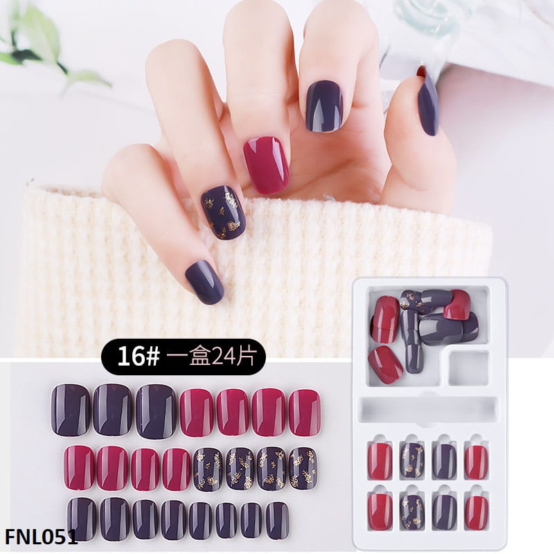 FNL051 PNA Oval Fake Nail Set 24Pcs - FNL